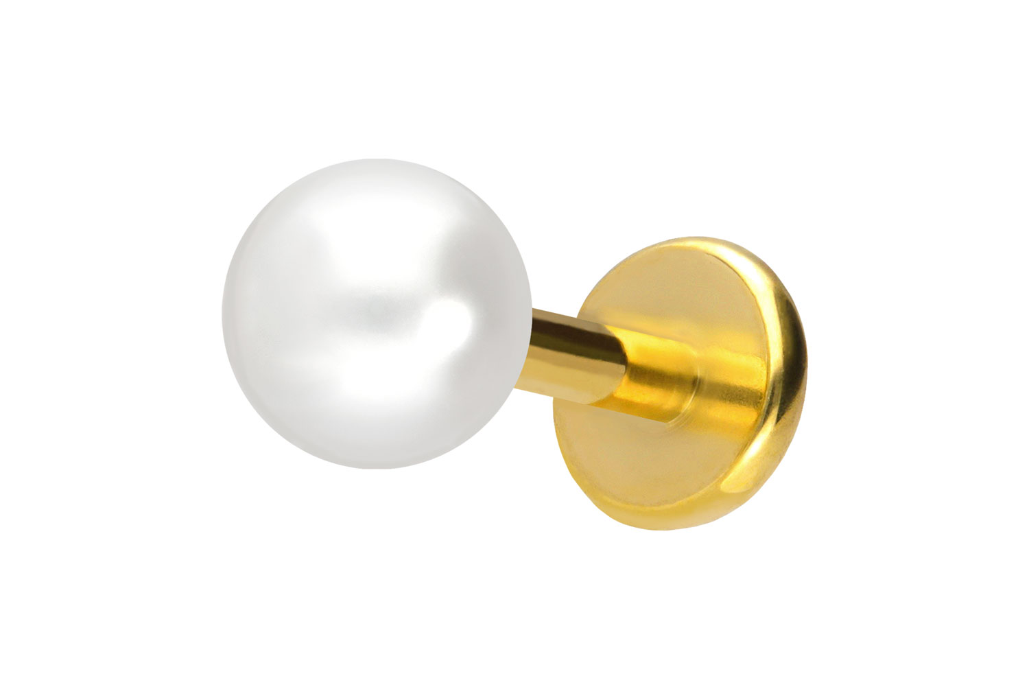 Titan Labret Piercing mit Push Fit SYNTHETISCHE PERLE